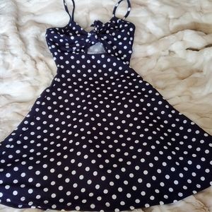 Navy Polka-dot Dress